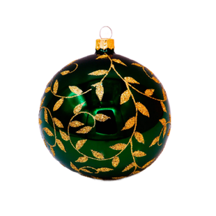 Groene Kerstballen met Gouden Blaadjes