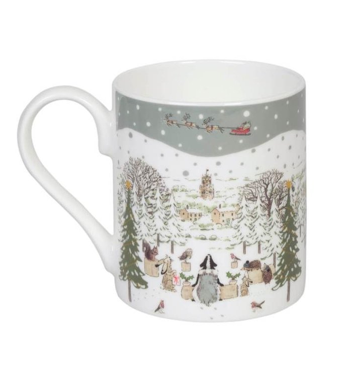 Sophie Allport porseleinen mok Feestelijk Bos - kerstbeker 275 ml