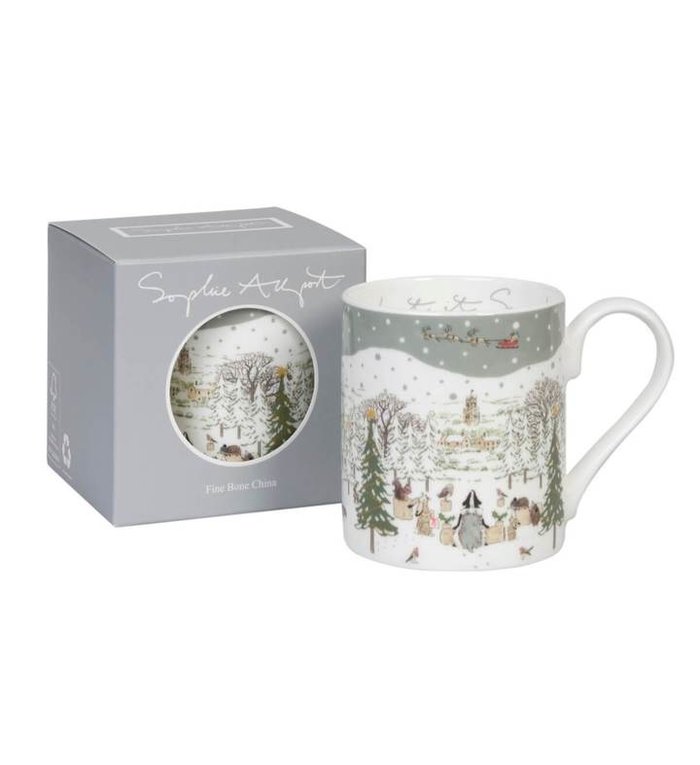 Sophie Allport porseleinen mok Feestelijk Bos - kerstbeker 275 ml