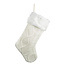 Goodwill gebreide witte decoratie kerstsok met imitatie bont rand 52 cm