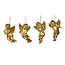 Goodwill Set van 4 verschillende gouden engeltjes met muziekinstrument - kersthangers 10 cm