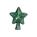 Groene stervormige piek voor de kerstboom 17 cm