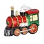 Kersthanger trein - locomotief kerstboom decoratie van glas 13 cm