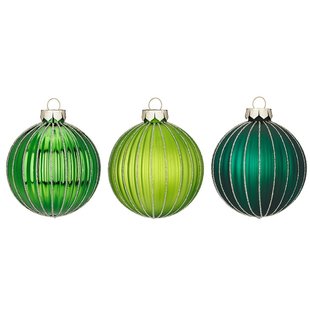 Kerstballen 3 Kleuren Groen en Vleugje Goud