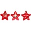 Magic by Inge Kerstster kersthangers rood met gouden decoratie set van 3 - 7 cm