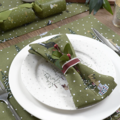 Sophie Allport set van 4 olijfgroene Kerst Servetten uit de Feestelijk Bos collectie