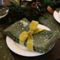 Sophie Allport set van 4 olijfgroene Kerst Servetten uit de Feestelijk Bos collectie