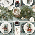 Sophie Allport set van 4 grijsblauwe Kerst Servetten uit de Thuis voor Kerst collectie