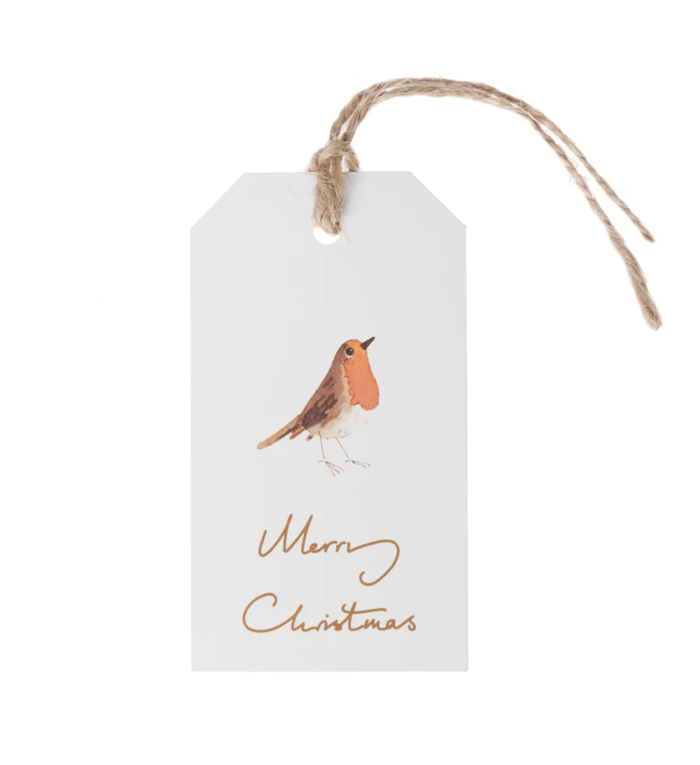 Sophie Allport cadeaukaartjes / cadeau labels / naamkaartjes voor kerstcadeaus Roodborstje set van 8 stuks