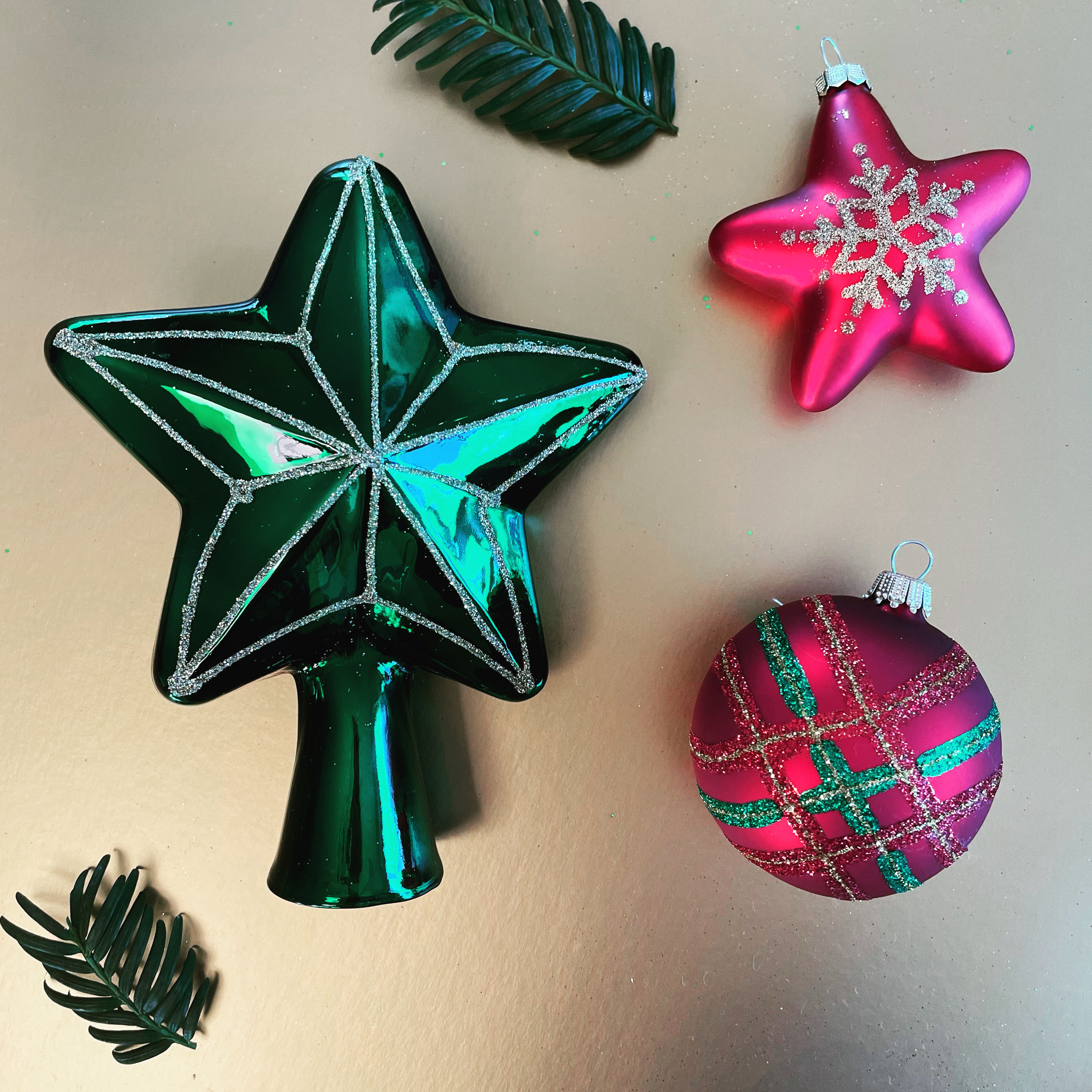 Stervormige Groene Kerstboom Piek