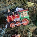 Kersthanger trein - locomotief kerstboom decoratie van glas 13 cm