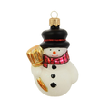 Sneeuwpop met rode sjaal kerstboomdecoratie van glas
