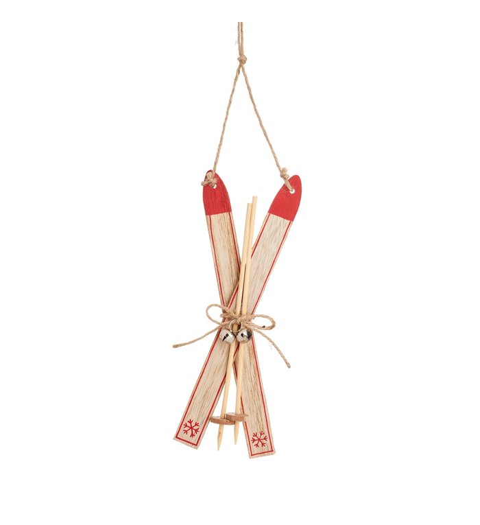 Sass & Belle houten ski's kerstboomdecoratie