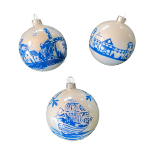 Kerstballen Delfts Blauw set van 3