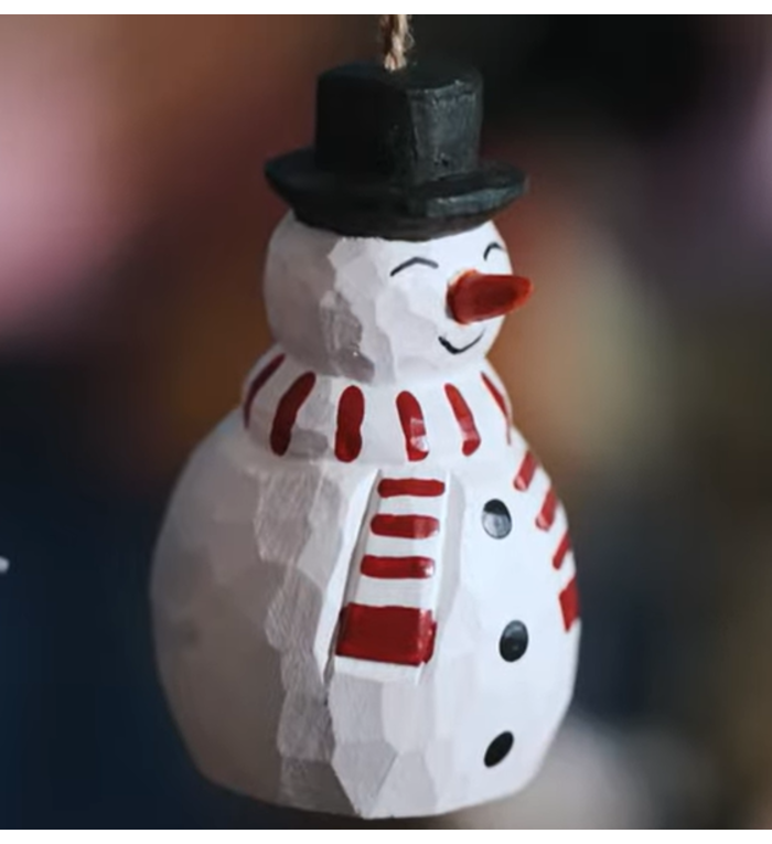 Sass & Belle sneeuwpop kerstboomdecoratie van hout 8,5 cm