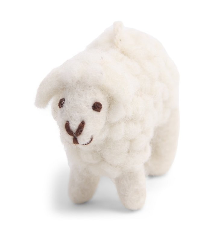 Én Gry & Sif wit schaap vilten decoratie hangertje 7 cm