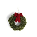 Én Gry & Sif Kerstkransje groen met rode strik - vilten kersthangertje 7 cm