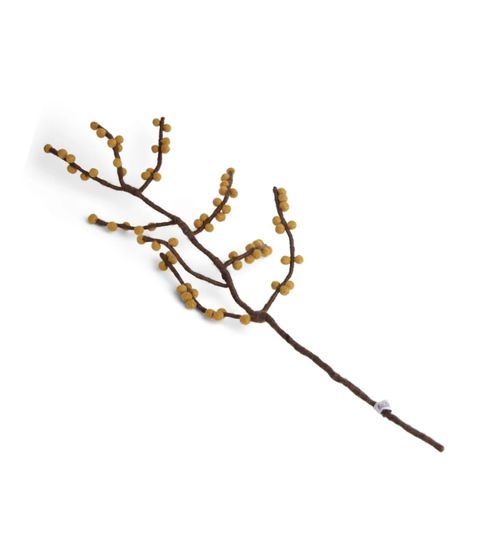 Én Gry & Sif Vilten Tak met gele besjes gemaakt 60 cm
