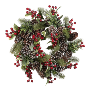 Traditionele Kerstkrans met imitatie Dennengroen