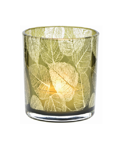 Waxinelichtjeshouder met Blad Decor