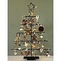 Én Gry & Sif drie handgemaakte vilten rendier gezichten - bruin en grijs - kerstboom decoratie hangertjes
