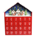 Rex London Houten Adventskalender Rood Kersthuisje met Verlichting