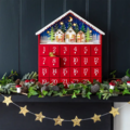 Rex London Houten Adventskalender Rood Kersthuisje met Verlichting