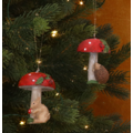 Gisela Graham London set van 2 kersthangers paddenstoel met egel en muisje
