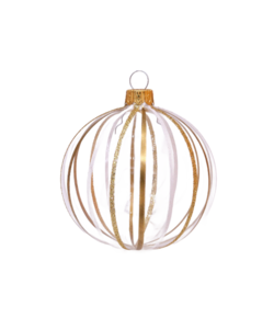 Transparante Kerstballen met Gouden Strepen