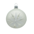 Set van 3 kerstballen mat wit met witte kerstster decoratie 8 cm