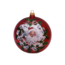 Rode glanzende kerstbal met klassieke kerstman decoratie - glas - 10 cm