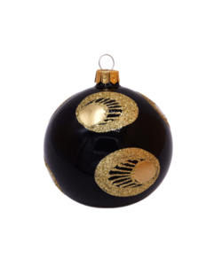 Zwarte Kerstballen met Ronde Gouden Decoratie