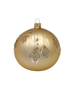 Kerstballen Licht Goud met Glitter decoratie en pailletten