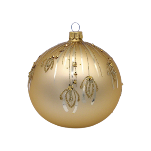 Kerstballen Licht Goud met Glitter decoratie en pailletten