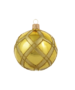 Gouden Kerstballen met Gouden Ruitennet