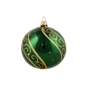 Groene Kerstballen met Luxe Gouden Decoratie