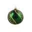 Set van 3 glanzende kerstballen groen met luxe gouden decoratie 8 cm