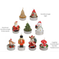 Set van 6  groene kerstboompjes waxinekaarsjes