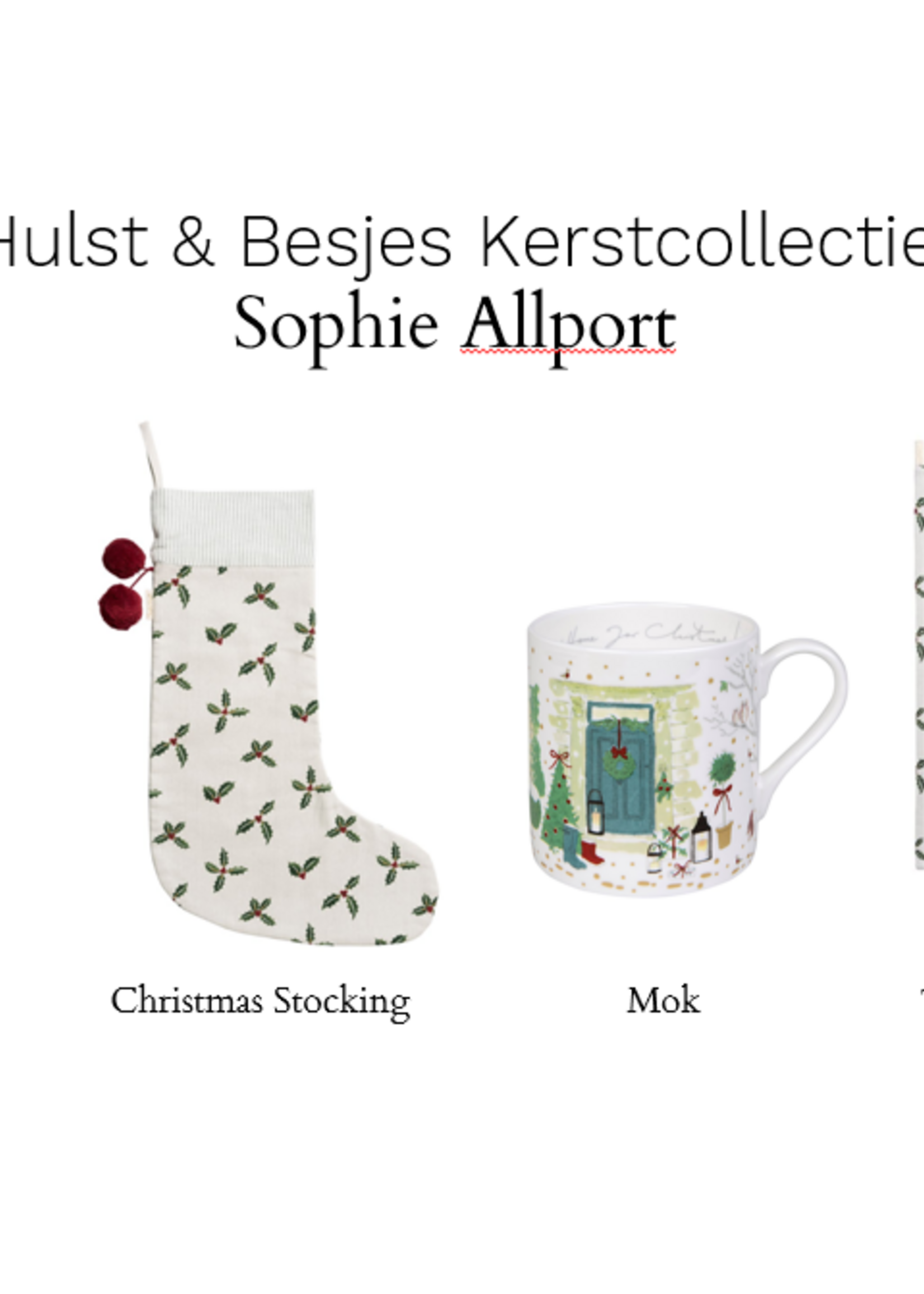 Sophie Allport porseleinen mok Kerstfeest - kerstbeker 275 ml