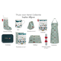 Sophie Allport set van 4 grijsblauwe Kerst Servetten uit de Thuis voor Kerst collectie