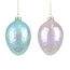 Goodwill set van twee paasei hangers van glas - roze en lichtblauw