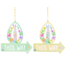 Gisela Graham London Bord met Pijl met Paasei en Paashaasje set van 2 houten hangers richting het Paasfeest