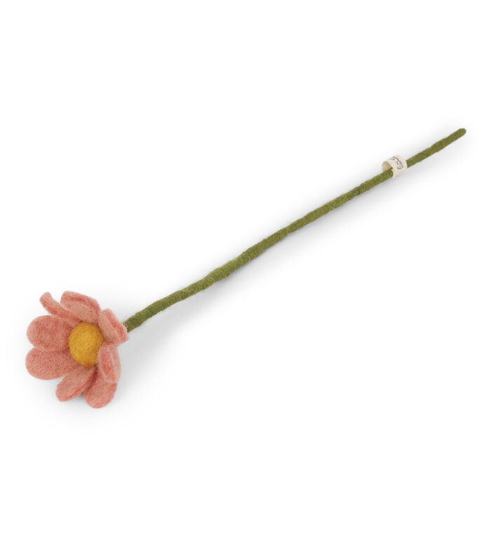 Én Gry & Sif vilten bloem zacht rode anemoon - 30 cm lengte