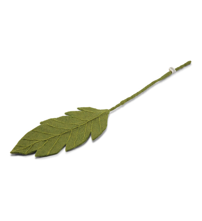 Én Gry & Sif groot groen blad van vilt 45 cm