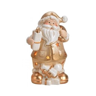 Kerstman Waxinelichthouder met cadeauzak
