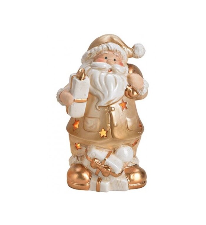 Kerstman waxinelichthouder 15 cm