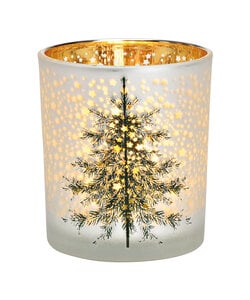 Waxinelichtjeshouder Dennenboom in Sterrennacht