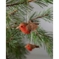 Én Gry & Sif Set van 2 handgemaakte roodborstjes kersthangertjes 7,5 en 5,5 cm