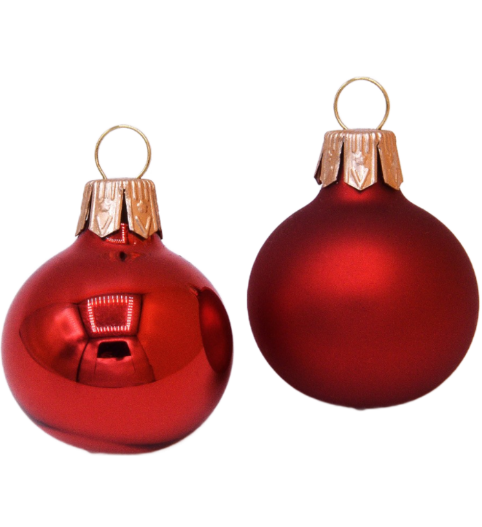 Glazen rode kerstballen mat en glanzend effen 7 cm - doosje van 6 kerstballen