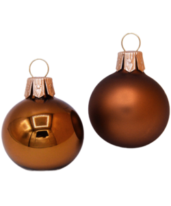 Kerstballen Lichtbruin Mat en Glanzend - doosje van 6